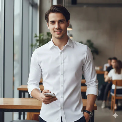 Slim Fit Men’s Stain Shield Dress Shirt